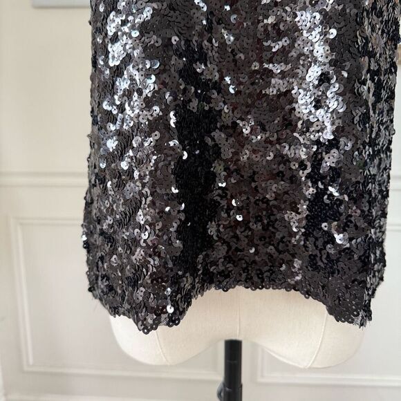 NWT Zara Knit Black Sequin Tank Top S - Picture 3 of 7